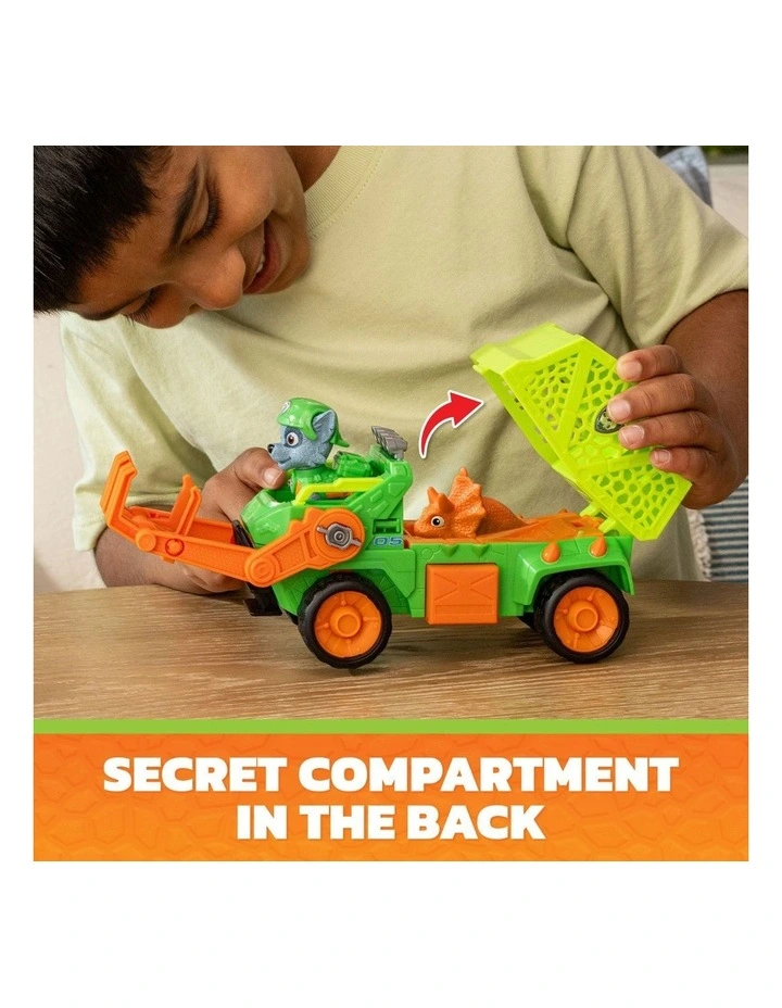 The Dino Movie, Rocky Dino Rescue Recycler with Secret Compartment and Working Claw, 2 Action Figures & Vehicle image 3