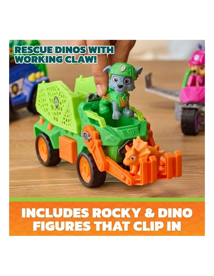 The Dino Movie, Rocky Dino Rescue Recycler with Secret Compartment and Working Claw, 2 Action Figures & Vehicle image 4