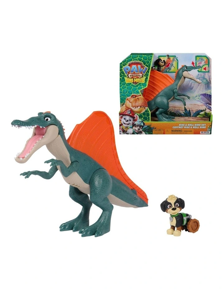 The Dino Movie, Rise & Roll Dino Set, Includes 7-Inch Spinosaurus Dinosaur Toy with Sounds & Rex Action Figure image 1