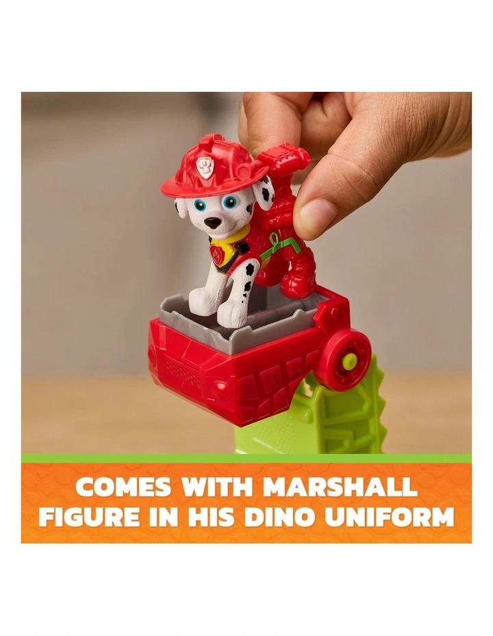 The Dino Movie, Dino Rescue Responder, Over 10-Inch Long Firetruck Toy Car with Marshall Figure & 3 Projectiles image 5