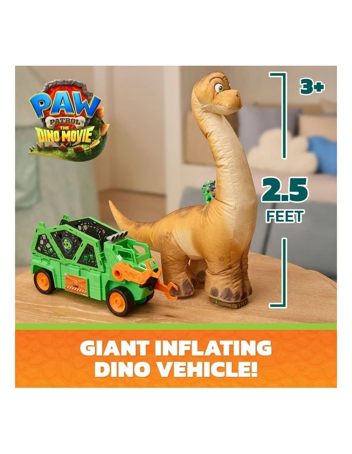 The Dino Movie, Megasaurus Dino Vehicle with 2.5 Ft Inflatable Dinosaur Toy and Rocky Action Figure image 2