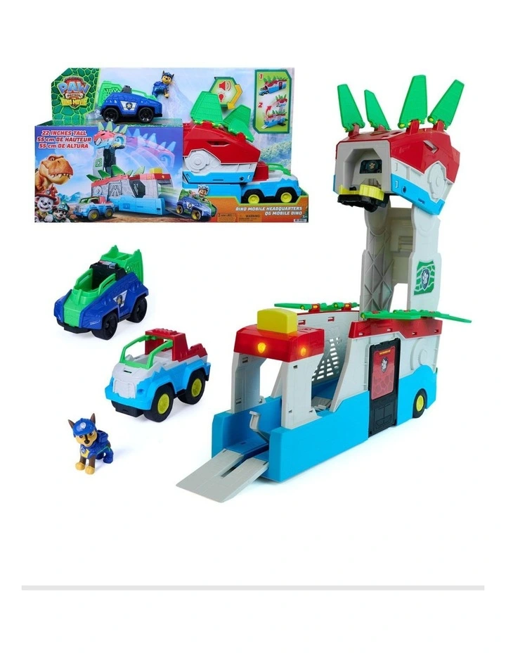 The Dino Movie, Dino Mobile Headquarters, 2-in-1 Transforming 22-Inch Tall HQ Playset, Chase Figure & 2 Vehicles image 1