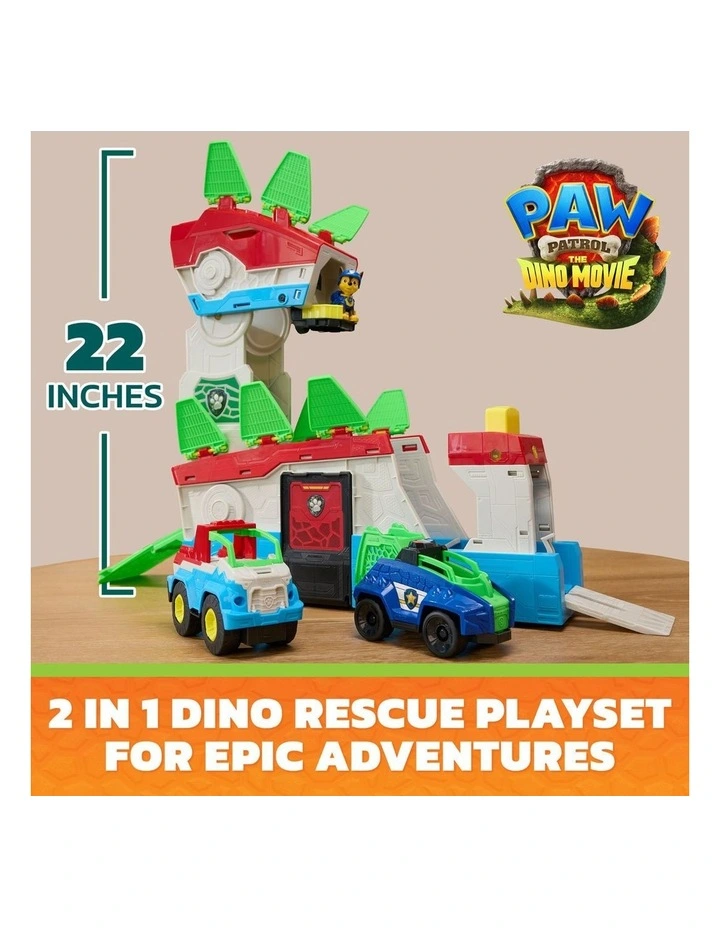 The Dino Movie, Dino Mobile Headquarters, 2-in-1 Transforming 22-Inch Tall HQ Playset, Chase Figure & 2 Vehicles image 2