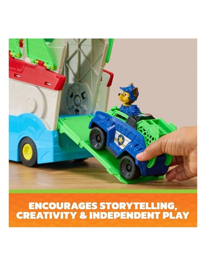 The Dino Movie, Dino Mobile Headquarters, 2-in-1 Transforming 22-Inch Tall HQ Playset, Chase Figure & 2 Vehicles image 6