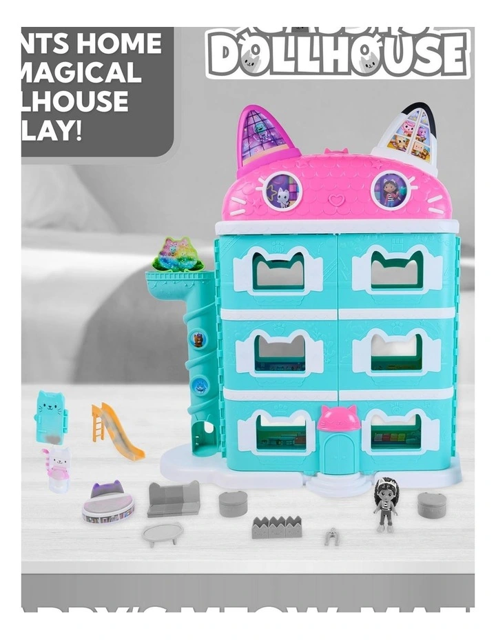 DreamWorks Gabby's Dollhouse Gabby's Meow-mazing Dollhouse,  2 Feet Tall with 15 Pieces - Featuring Lenticular Eyes and Figures image 2
