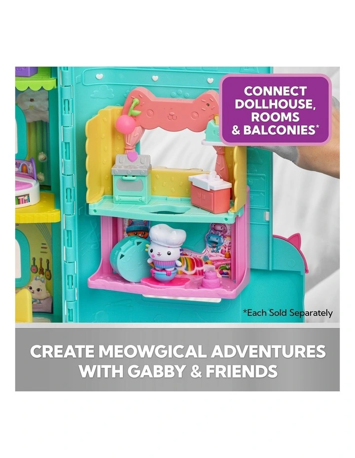 DreamWorks Gabby's Dollhouse Gabby's Meow-mazing Dollhouse,  2 Feet Tall with 15 Pieces - Featuring Lenticular Eyes and Figures image 6