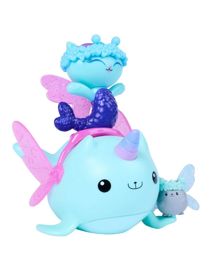 DreamWorks Gabby's Dollhouse Fairylandia MerCat & Kitty Narwhal Fairyflight Adventure Pack, 3 Figures with Wings and Crowns image 3
