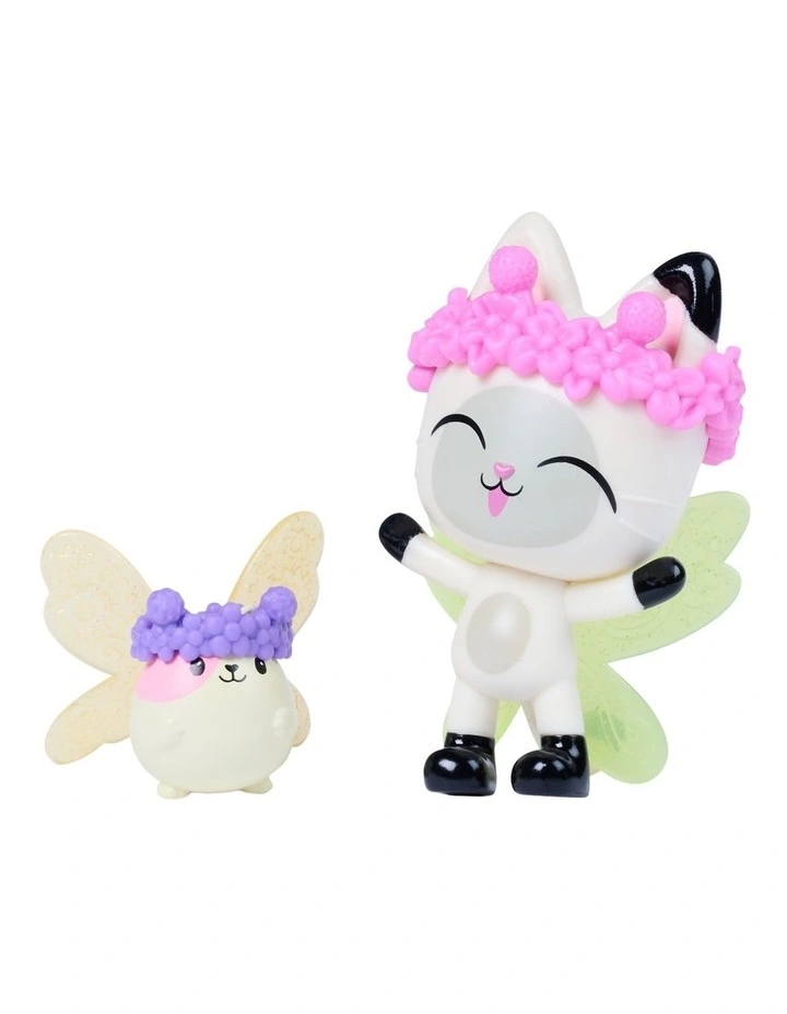 DreamWorks Gabby's Dollhouse Fairylandia MerCat & Kitty Narwhal Fairyflight Adventure Pack, 3 Figures with Wings and Crowns image 6