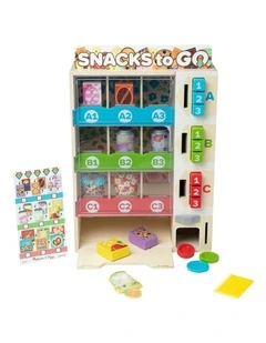 Melissa & Doug Sort, Stock, Select Wooden Vending Machine Play Set, Wooden Toy Play Food For Boys and For Girls 3 