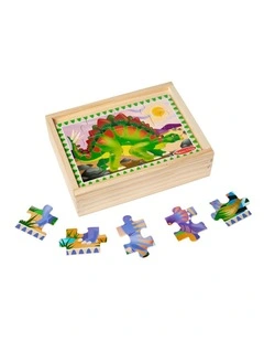 Melissa & Doug Dinosaurs 4-in-1 Wooden Jigsaw Puzzles in a Storage Box (48 pcs)