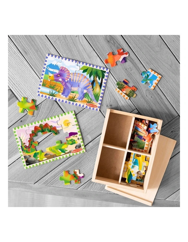 Melissa & Doug Dinosaurs 4-in-1 Wooden Jigsaw Puzzles in a Storage Box (48 pcs) image 7