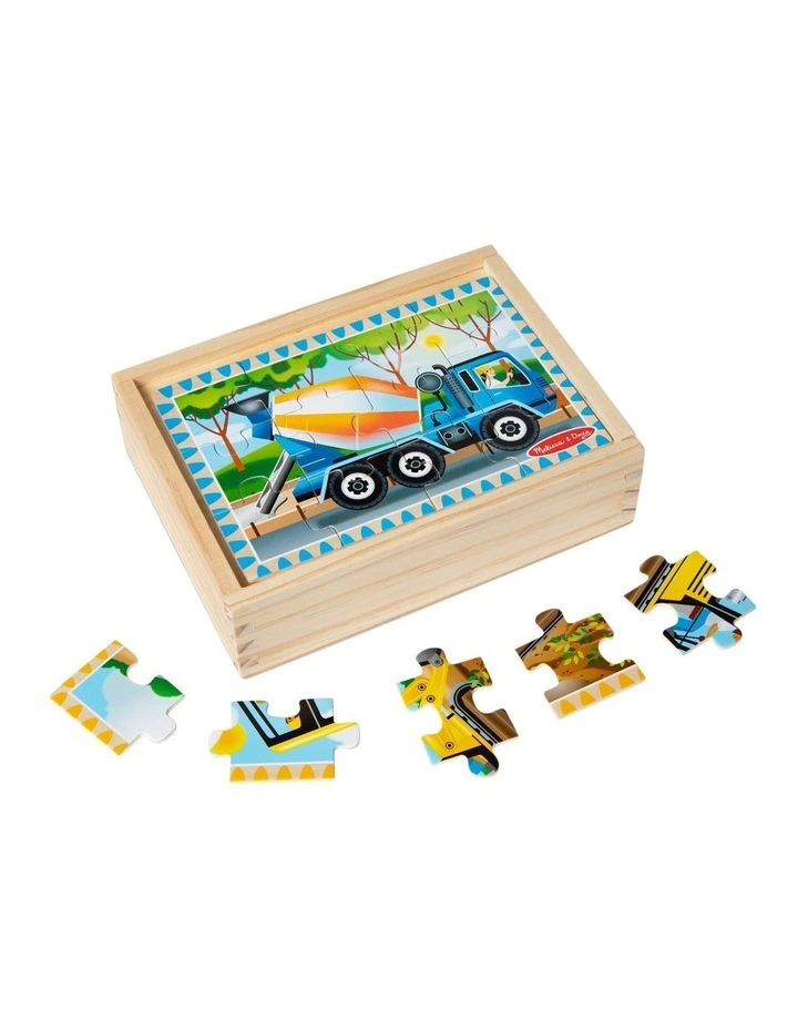 Construction Vehicles 4 in1 Wooden Jigsaw Puzzle image 1