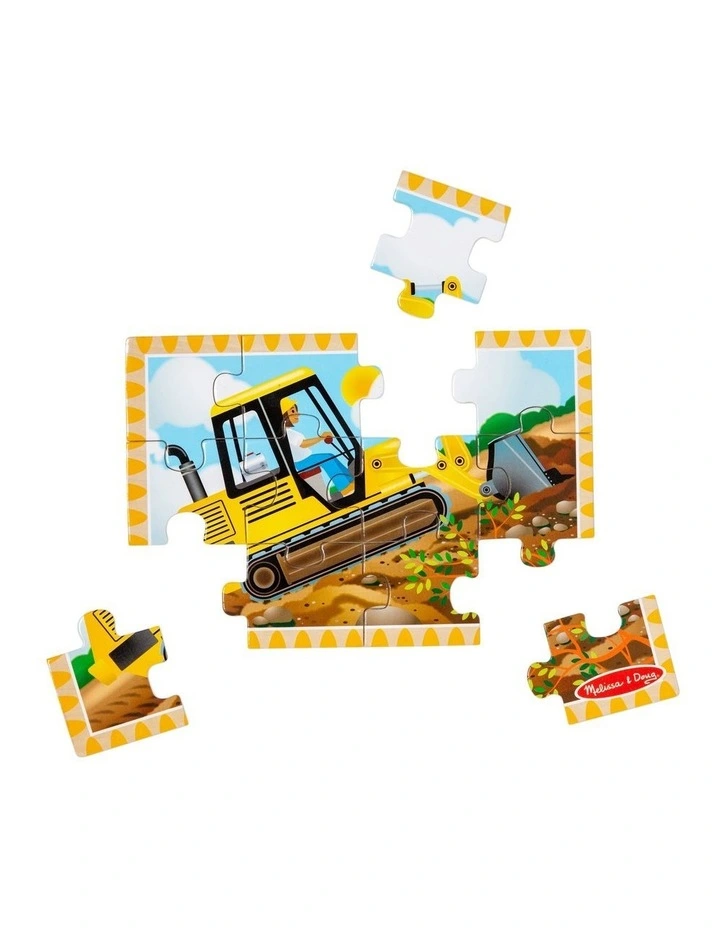 Construction Vehicles 4 in1 Wooden Jigsaw Puzzle image 3