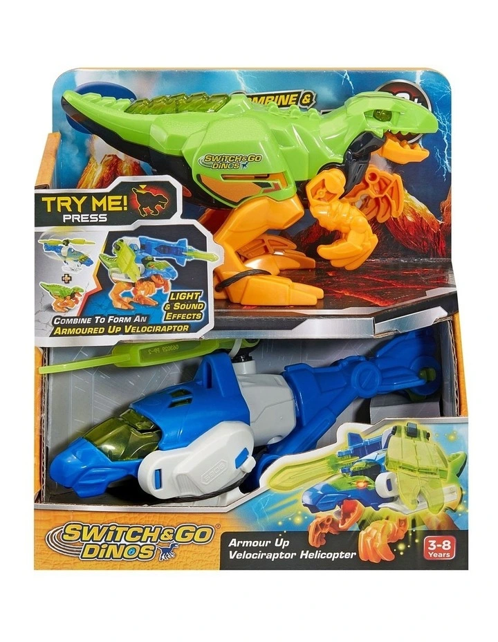 Switch & Go Dinos Armour Up Velociraptor Helicopter image 2