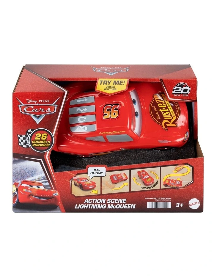 Disney and Pixar Cars Action Scene Lightning McQueen, Battery-Powered Toy Vehicle with Sound Effects image 6