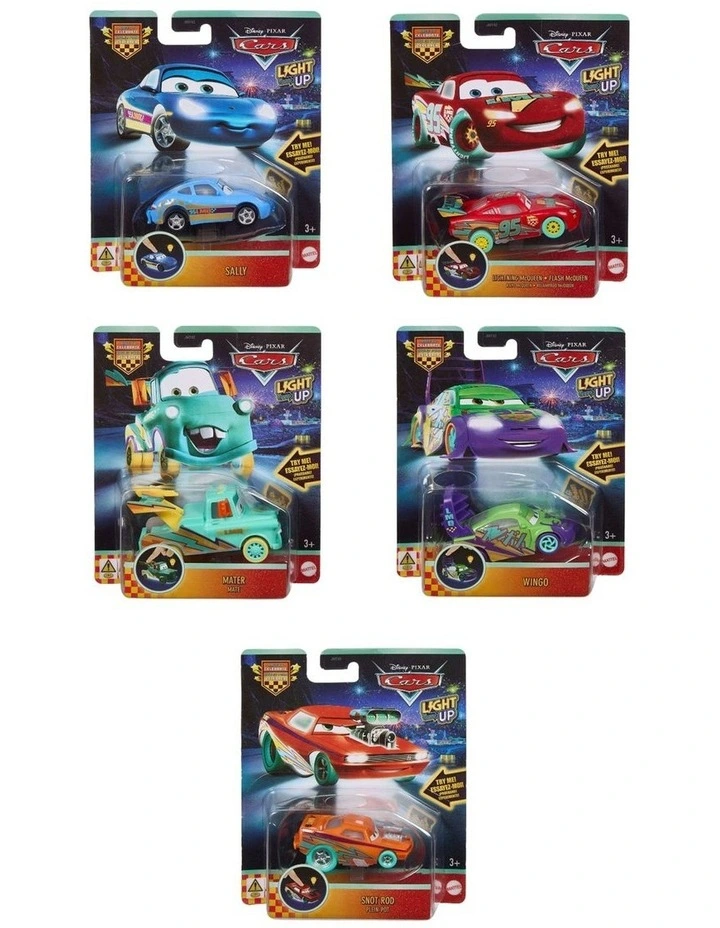 Disney and Pixar Cars 1:55 Scale Toy Vehicle with Colorful Light-Up Features Assortment image 1