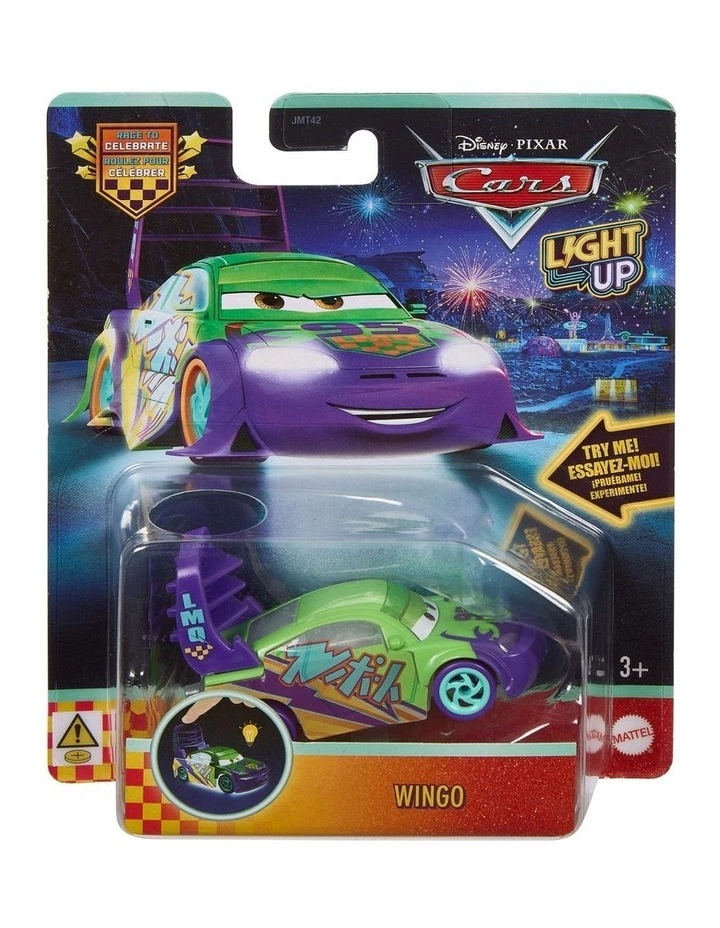 Disney and Pixar Cars 1:55 Scale Toy Vehicle with Colorful Light-Up Features Assortment image 3