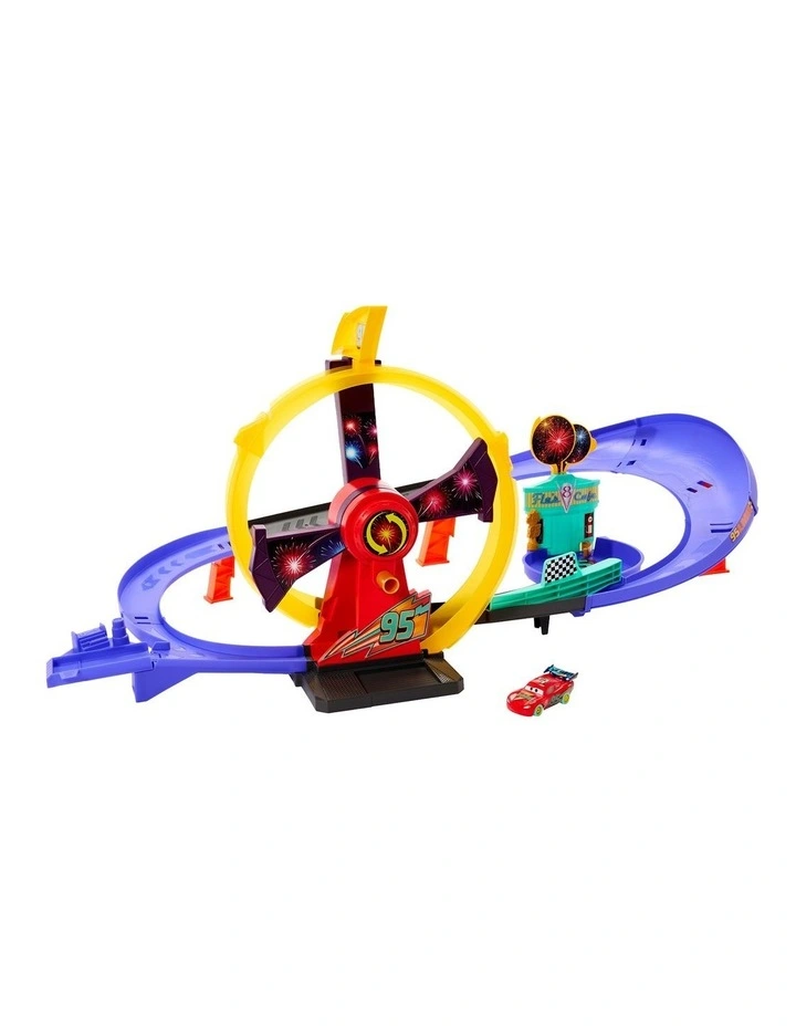 Disney and Pixar Cars Race to Celebrate Lightning McQueen Celebration Raceway Playset & Toy Car image 2