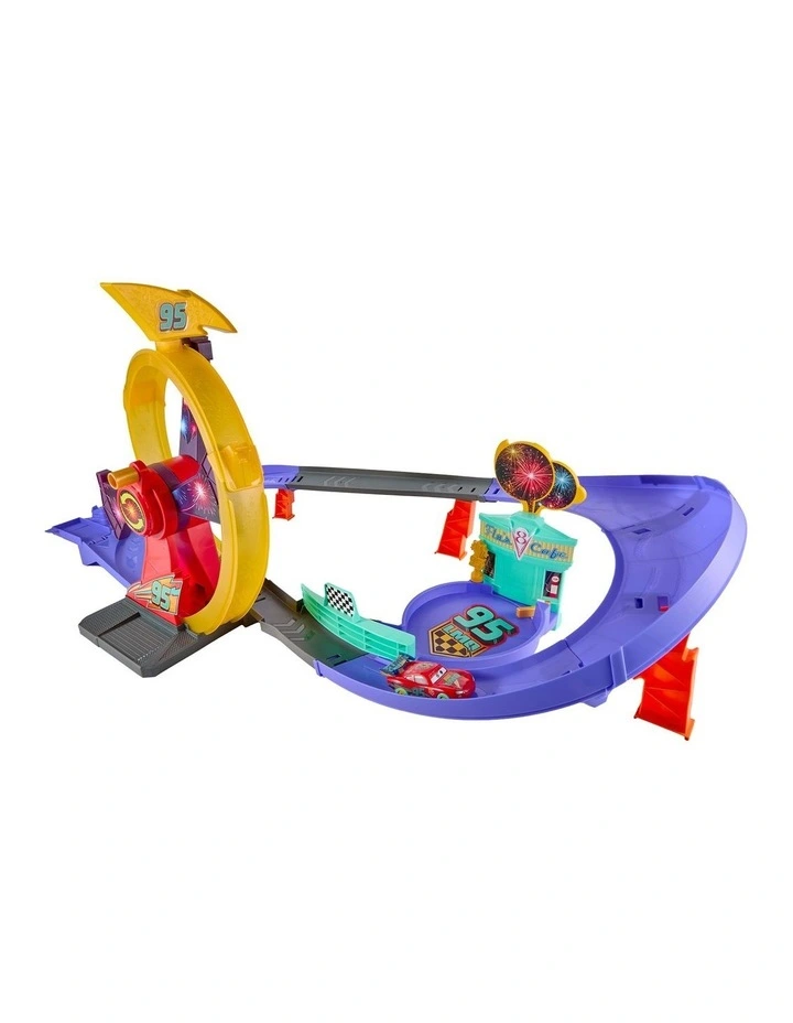 Disney and Pixar Cars Race to Celebrate Lightning McQueen Celebration Raceway Playset & Toy Car image 6