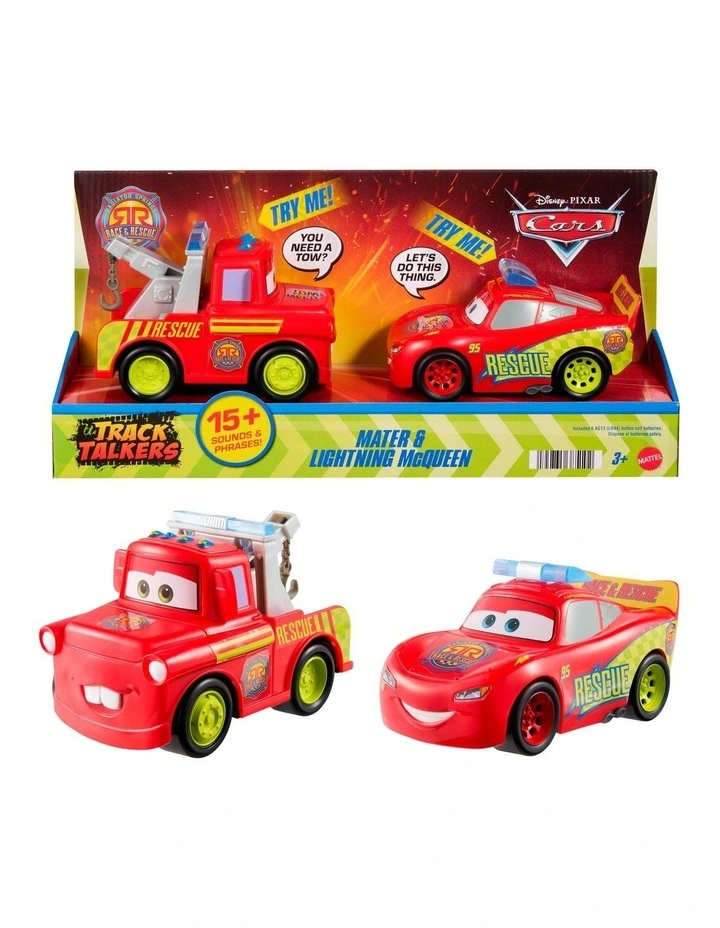 Cars Radiator Springs Race & Rescue Track Talkers Toy Lightning McQueen & Mater image 1