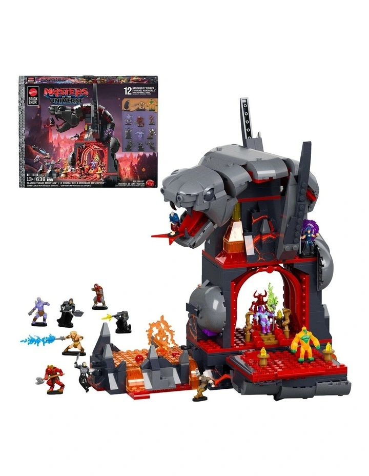 Mattel Brick Shop Masters of the Universe Clash at Snake Mountain Building Toy Kit image 1