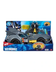 DC Premier Batmobile Vehicle, Batman Signature Crime Fighting Car with Bat-Drone Cannon