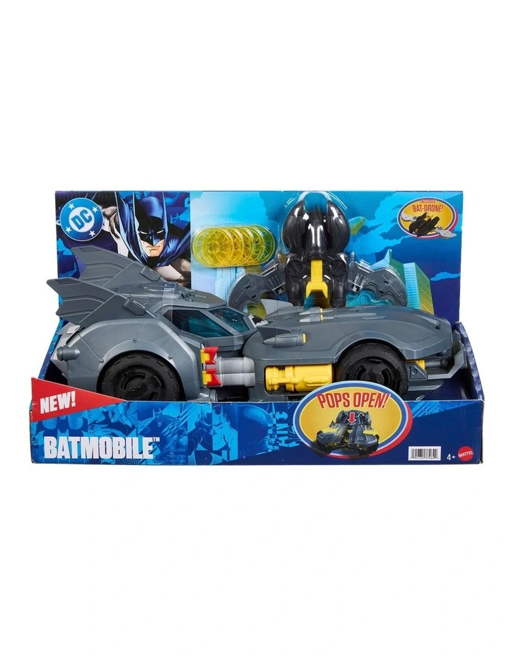 DC Premier Batmobile Vehicle, Batman Signature Crime Fighting Car with Bat-Drone Cannon image 1