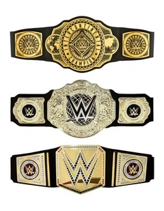 WWE Championship Title, Role-Play & Costume, Leather-like Belt 3 Feet with One-Time Adjustment (Styles May Vary)