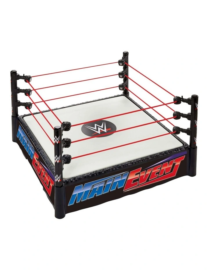 WWE Superstar Ring with Labels for Main Event & RAW, Spring-Loaded with Elastic Ring Ropes image 3