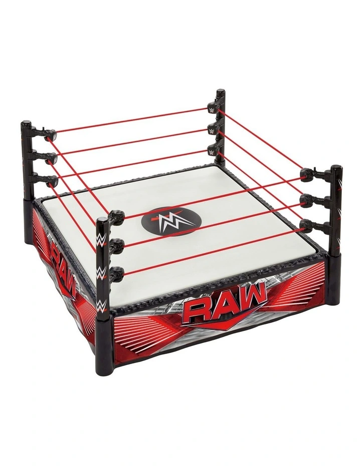 WWE Superstar Ring with Labels for Main Event & RAW, Spring-Loaded with Elastic Ring Ropes image 4
