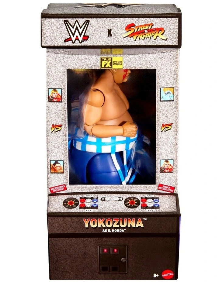 WWE x Street Fighter Yokozuna Action Figure & Accessories, 6-inch Collectible E Honda Mashup Set image 1