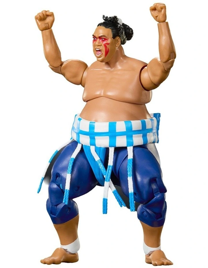 WWE x Street Fighter Yokozuna Action Figure & Accessories, 6-inch Collectible E Honda Mashup Set image 3