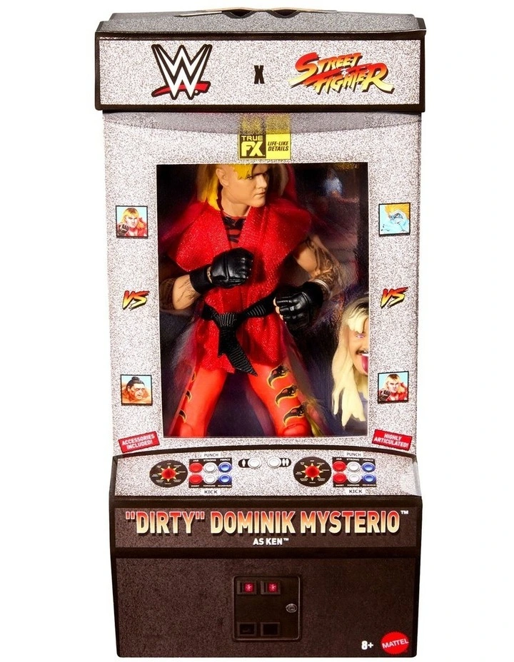 WWE x Street Fighter Dominik Mysterio Action Figure & Accessories, 6-inch Collectible Ken Mashup Set image 1