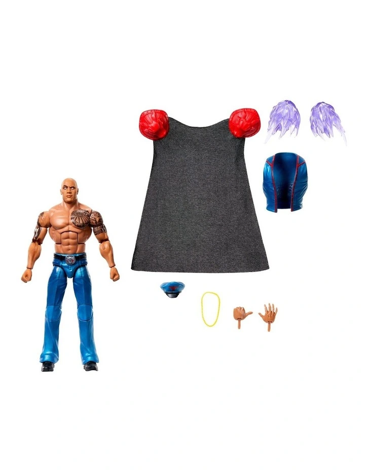 WWE x Street Fighter The Rock Final Boss Action Figure & Accessories, 6-inch Collectible M. Bison Player 2 Mashup Set image 2