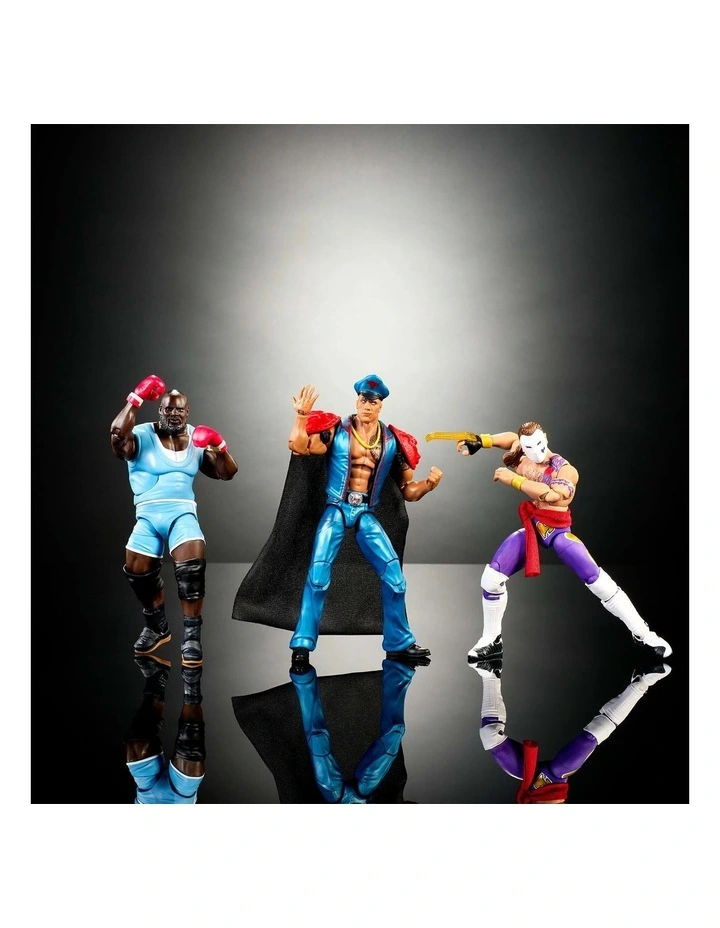 WWE x Street Fighter The Rock Final Boss Action Figure & Accessories, 6-inch Collectible M. Bison Player 2 Mashup Set image 6