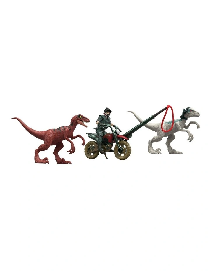 Jurassic World Reimagined Motorcycle Owen Grady & Raptors & Tools Retro Pack image 3