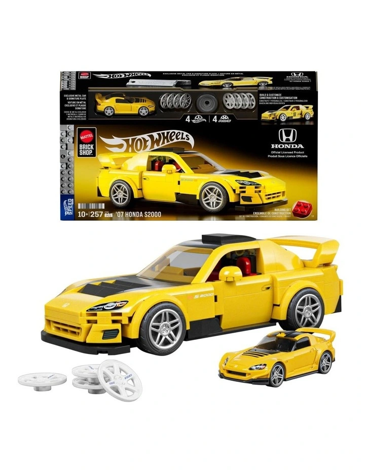 Mattel Brick Shop Hot Wheels 07 Honda S2000 Building Toy Kit image 1