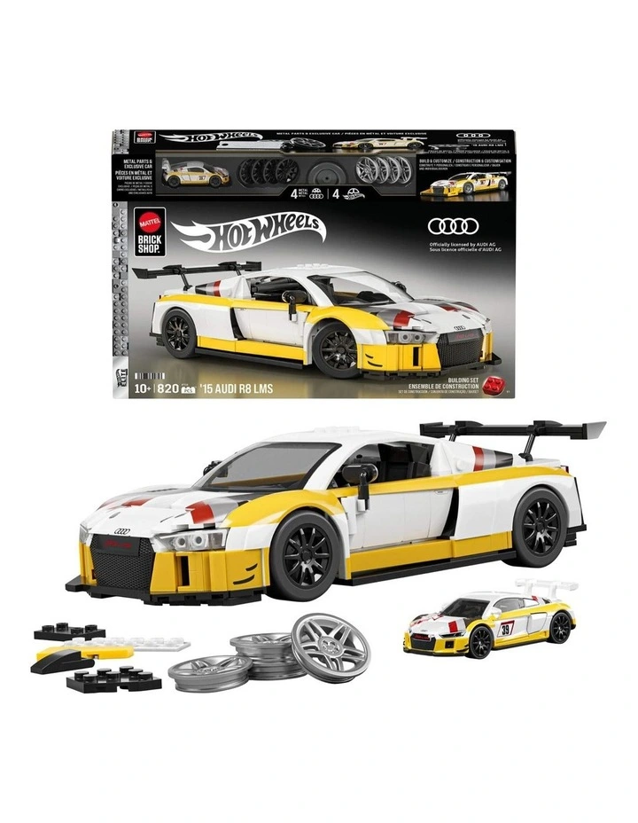 Mattel Brick Shop Hot Wheels 15 Audi R8 LMS Building Toy Kit image 1