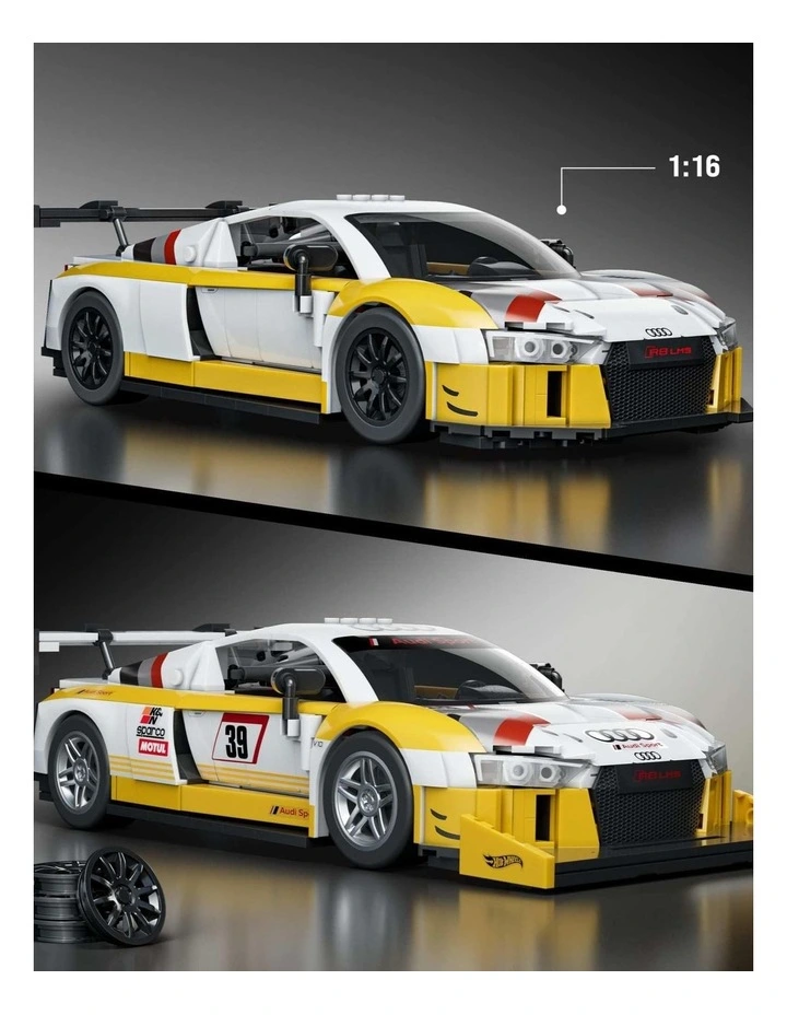 Mattel Brick Shop Hot Wheels 15 Audi R8 LMS Building Toy Kit image 2