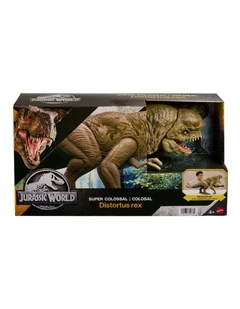 Jurassic World Rebirth Super Colossal Distortus Rex Dinosaur Figure, 31 Inch, Swallows Minis