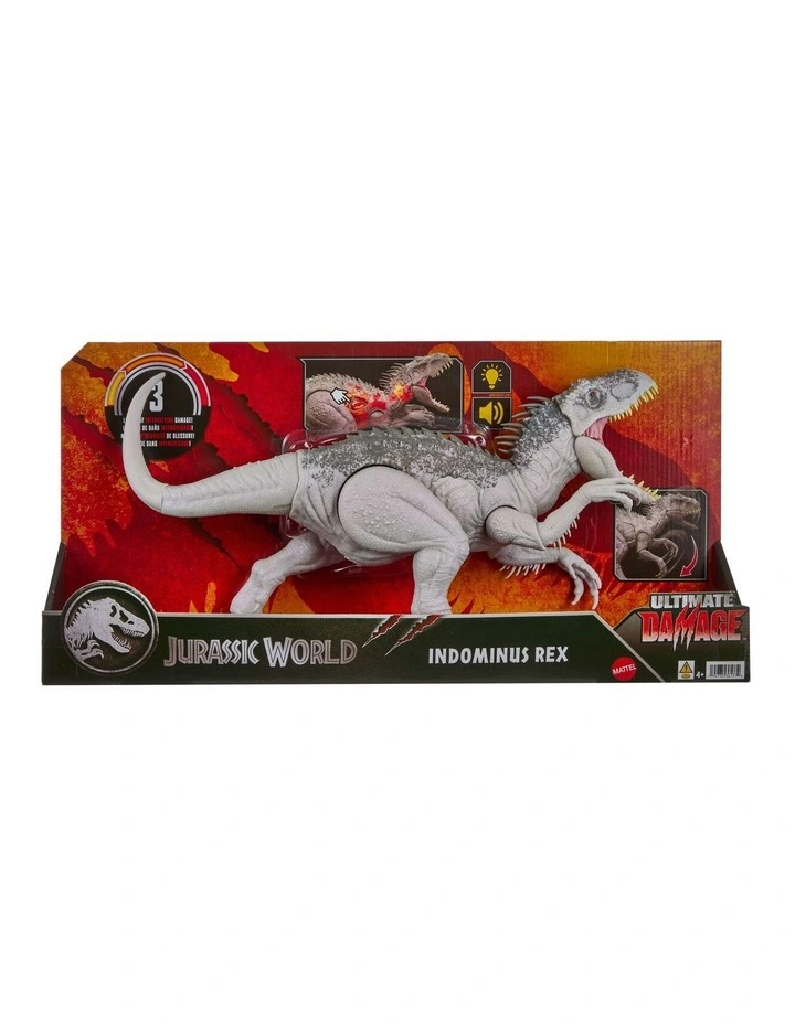Jurassic World Ultimate Damage Indominus Rex Dinosaur Figure, Lights & Sounds & Attack image 1