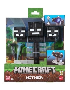 Mattel Minecraft Wither Figure with Lights, Sounds, 2 Accessories & Pixelated Design