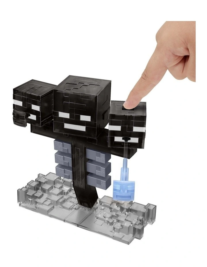 Mattel Minecraft Wither Figure with Lights, Sounds, 2 Accessories & Pixelated Design image 2