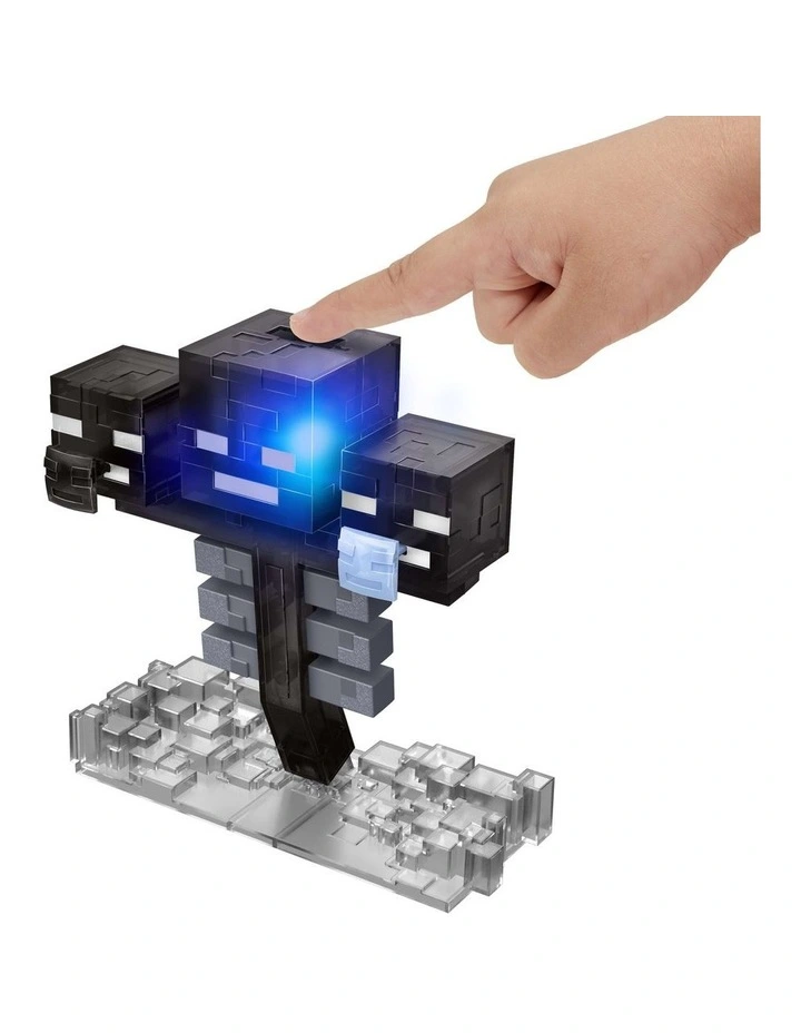 Mattel Minecraft Wither Figure with Lights, Sounds, 2 Accessories & Pixelated Design image 3