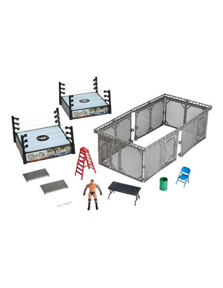 WWE Survivor War Games Playset with Randy Orton Action Figure, 2 Rings, Cage & 5 Accessories image 2