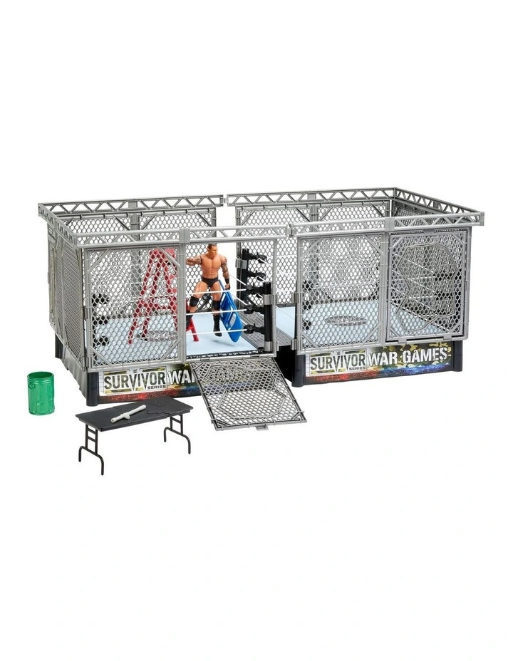 WWE Survivor War Games Playset with Randy Orton Action Figure, 2 Rings, Cage & 5 Accessories image 3