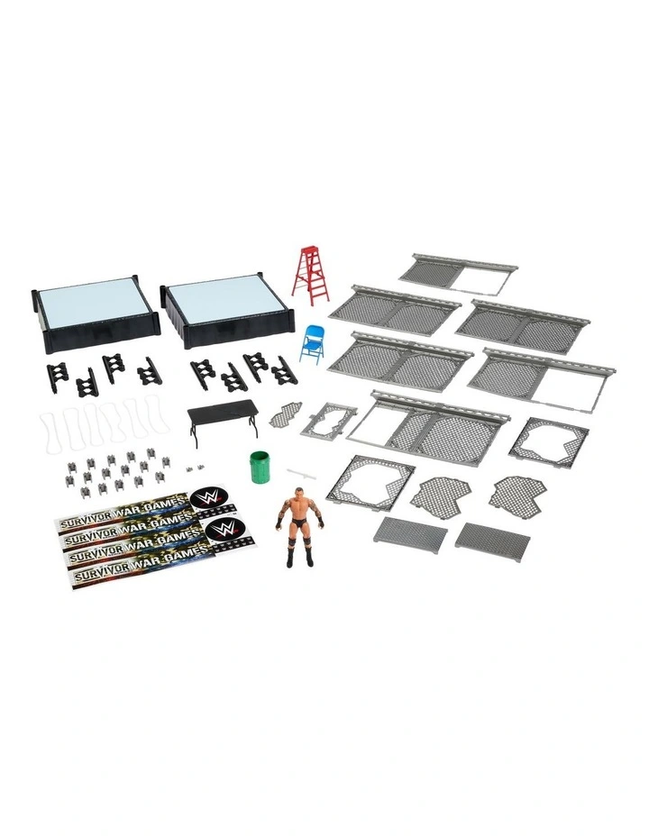WWE Survivor War Games Playset with Randy Orton Action Figure, 2 Rings, Cage & 5 Accessories image 5
