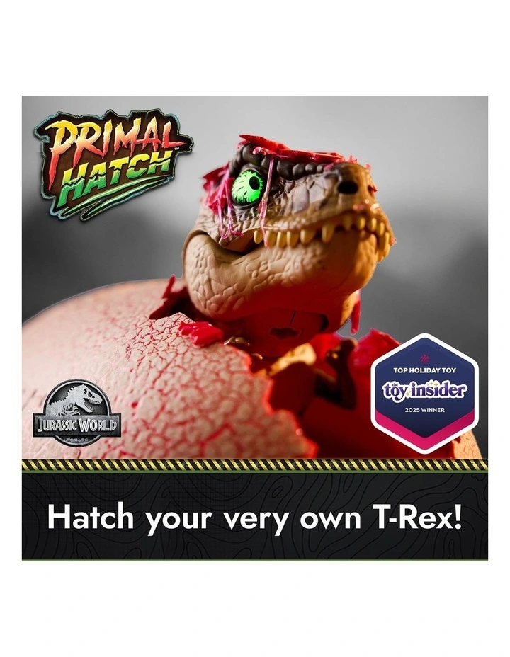 Jurassic World Primal Hatch Interactive Toy Dinosaur & Egg, Hatch & Train your own Baby Dino with 100 Sounds & Reactions image 2
