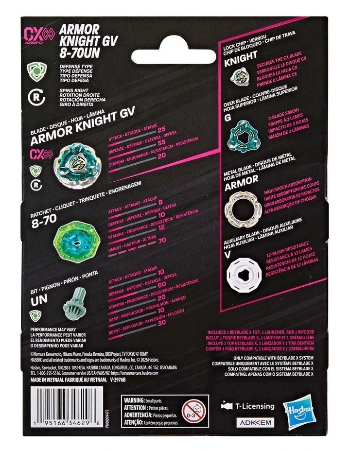 Beyblade X Fortress Knight GV 8-70UN CX Infinity Starter Pack Set image 2