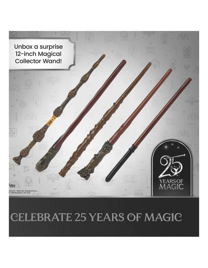 Wizarding World Harry Potter, 25 Years of Magic Magical Collector Mystery Wand with Display Stand and Character Figures image 2